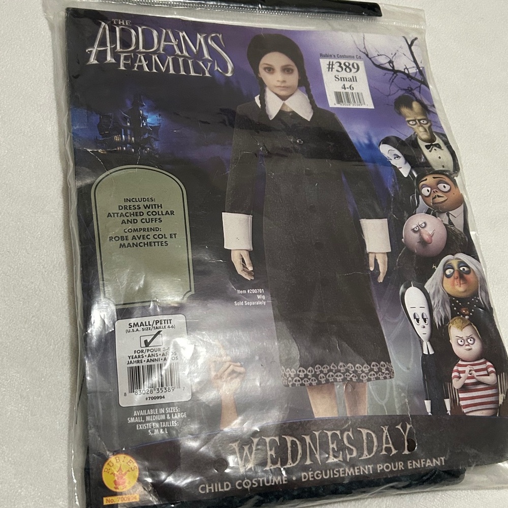 Wednesday Addams Costume, Size Kid's Small, 4-6 by Rubie's Costume Co.